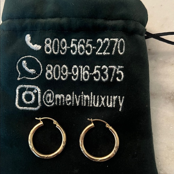 14K Solid Gold Hoop Earrings Melvin Joyería Venezuela brand new - Picture 6 of 8